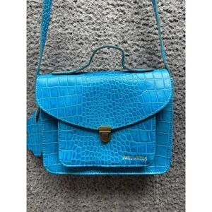 Paul Marius Mademoiselle George Alligator Leather Crossbody Bag Blue Topaz